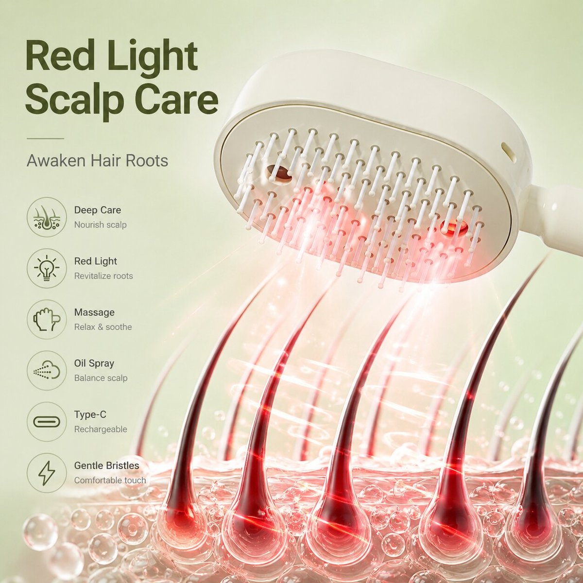 Self-Cleaning Hairbrush (Einknopf-Reinigung)